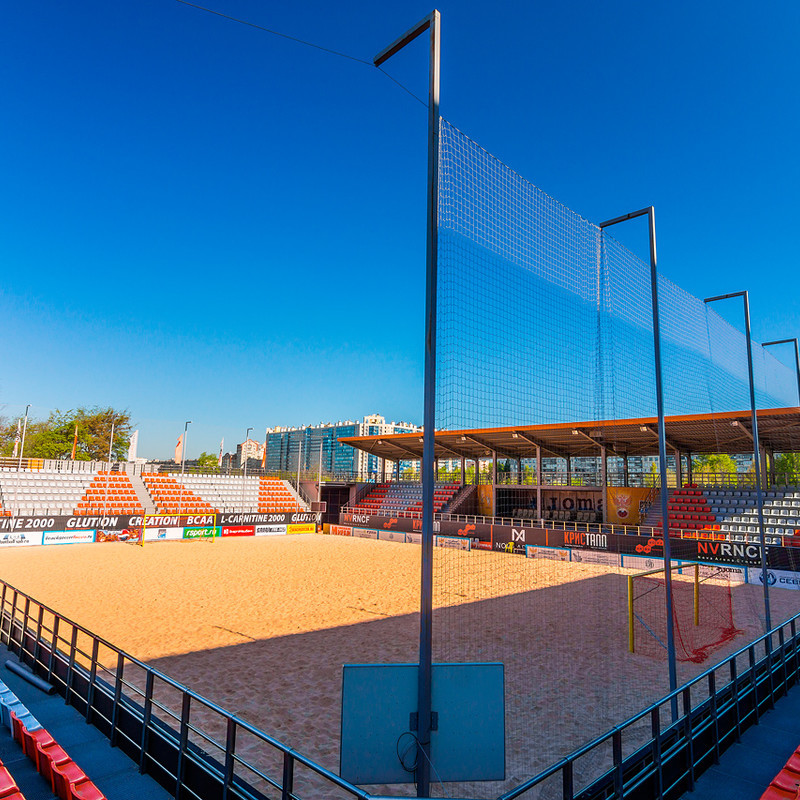 Строительство площадки для пляжного футбола